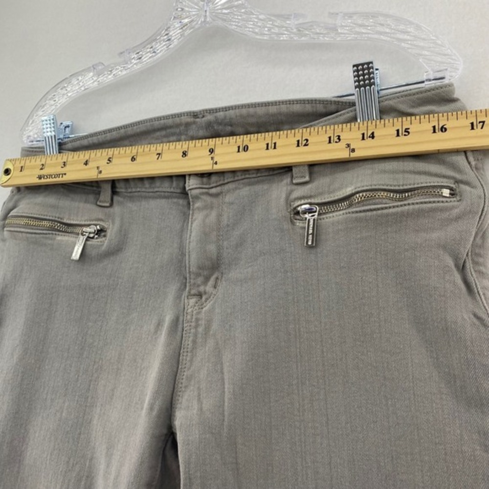 Michael Kors Gray Denim Pants Zipper Pockets Skinny Jeans Size 8 - Picture 5 of 12